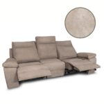 Divano Milano 3 posti 2 recliner manuali beige - immagine 2