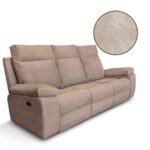 Divano Milano 3 posti 2 recliner manuali beige - immagine 4