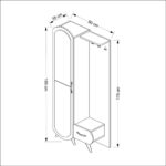 Ingresso Kerry noce anta a specchio e cassetto - immagine 5