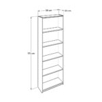 Libreria 5 scomparti ktp-150BY1 bianco - immagine 4