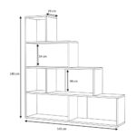 Libreria a scala Alis 145x145 cm. rovere - immagine 3