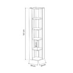 Libreria angolare Nati bordeaux 5 ripiani - immagine 3