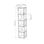 Libreria angolare Piano cemento 5 ripiani 31,4x31,4x158,9 - immagine 5