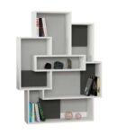 Libreria Barce bianco antracite 101x22x132h - immagine 2