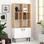 Libreria Bene con ante rovere bianco - immagine 2