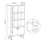 Libreria Bene con ante rovere bianco - immagine 4