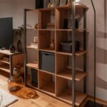 Libreria Denver 31 a cubi colore rovere quercia con profili antracite - immagine 2
