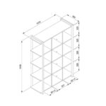 Libreria Denver 31 a cubi colore rovere quercia con profili antracite - immagine 5