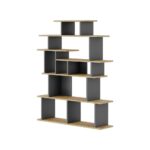 Libreria design Apollon rovere e antracite - immagine 6