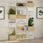 Libreria design Niho bianco rovere 120x171