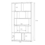 Libreria Face grigio cemento 90x30x170H cm. - immagine 4