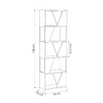 Libreria Frame bianca 5 ripiani 54x168 - immagine 3