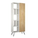 Libreria Jedda bianca con anta rovere 80,6x191 - immagine 3
