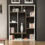 Libreria Liam bianca dettaglio geometrico noce 100x136h - immagine 3