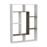 Libreria Liam bianca dettaglio geometrico noce 100x136h - immagine 4