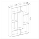 Libreria Liam bianca dettaglio geometrico noce 100x136h - immagine 5