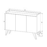 Madia Cok 3 ante rovere e bianco 120 - immagine 3