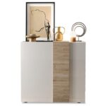 Madia contenitore Sabry 2 ante bianco lucido rovere Kadiz - immagine 4