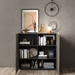 Madia contenitore Sabry 2 ante titanio rovere Kadiz - immagine 2