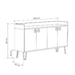 Madia Dea 4 ante antracite tortora 140x36x80 h - immagine 4