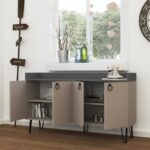 Madia Dea 4 ante tortora antracite 140x36x80 h - immagine 2