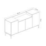 Madia Ellaria 4 ante bianca 160x42x75h - immagine 6