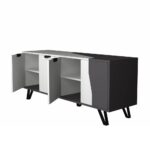 Madia Jasmine 4 ante 160x45x63H cm. bianco ghisa - immagine 3