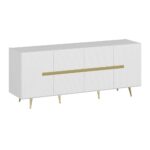 Madia Jose bianca 4 ante particolari oro 180x47x75h - immagine 4