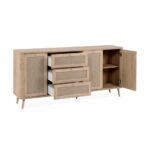 Madia KUTA51A rovere sonoma 3 cassetti e 3 ante effetto rafia - immagine 2