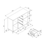Madia Medan01B 2 ante e 4 cassetti rovere antracite - immagine 8
