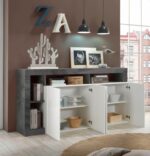 Madia Mogol 4 ante bianco lucido ossido 184x42x93H - immagine 2