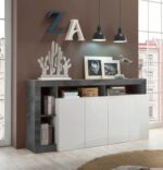 Madia Mogol 4 ante bianco lucido ossido 184x42x93H