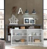 Madia Mogol 4 ante bianco lucido ossido 184x42x93H - immagine 3