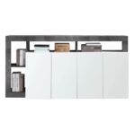 Madia Mogol 4 ante bianco lucido ossido 184x42x93H - immagine 6