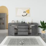 Madia Ocean 2 ante e 3 cassetti grigio beton 210x45x84h - immagine 3