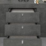 Madia Ocean 2 ante e 3 cassetti grigio beton 210x45x84h - immagine 5