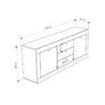 Madia Ocean 2 ante e 3 cassetti grigio beton 210x45x84h - immagine 6