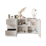 Madia Sabry 2 ante 3 cassetti bianco lucido rovere Kadiz - immagine 4