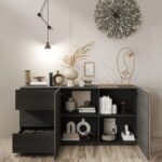 Madia Sabry 2 ante 3 cassetti titanio rovere Kadiz - immagine 2