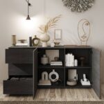 Madia Sabry 2 ante 3 cassetti titanio rovere mercure - immagine 2