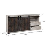 Madia Sevilla 51A pino sbiancato 2 ante scorrevoli e cassetti - immagine 4