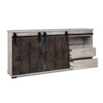 Madia Sevilla 51A pino sbiancato 2 ante scorrevoli e cassetti - immagine 6