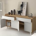 Madia Sila bianco rovere 140x45x72H cm. - immagine 2