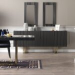 Madia Simphony nera oro 4 ante 202x48x85h - immagine 2