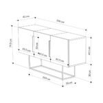 Madia Tontini 3 ante colore rovere noce e dark coffe 150 cm - immagine 5