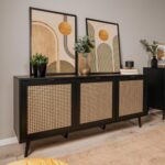 Madia Vienna51A 3 ante nera con frontali effetto vimini - immagine 2