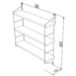 Mensola Neelix con 3 ripiani bianchi 60x15x68 bianco MT191103 - immagine 3