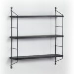 Mensola Neelix con 3 ripiani neri 60x15x68 nero MT191105 - immagine 2