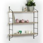 Mensola Neelix  con 3 ripiani rovere 60x15x68 rovere MT1911051 - immagine 2