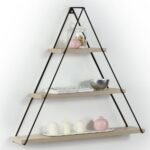 Mensola triangolare Moset 3 ripiani rovere MT1910051